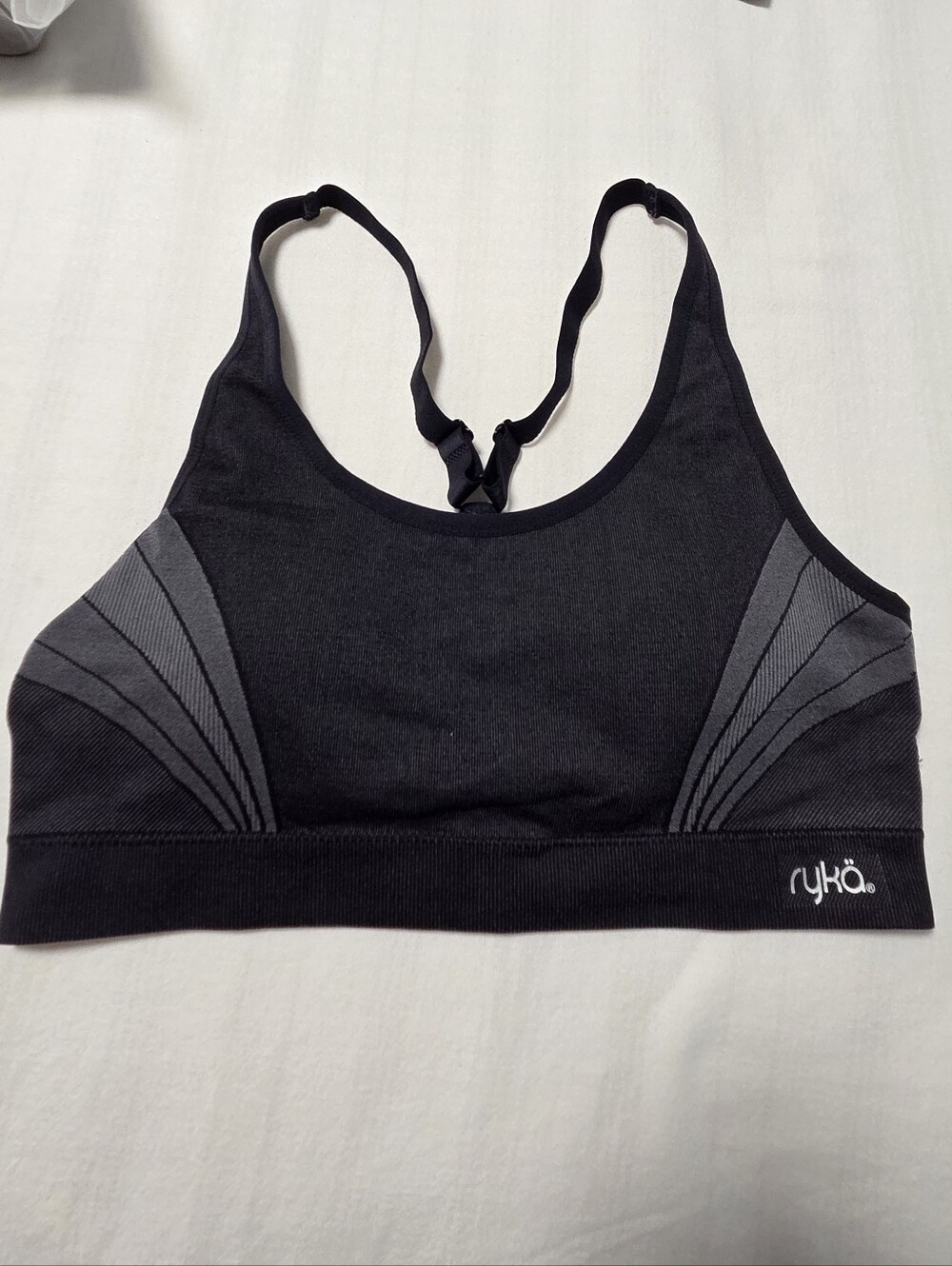 Ryka Black & Gray Seamless Sports Bra